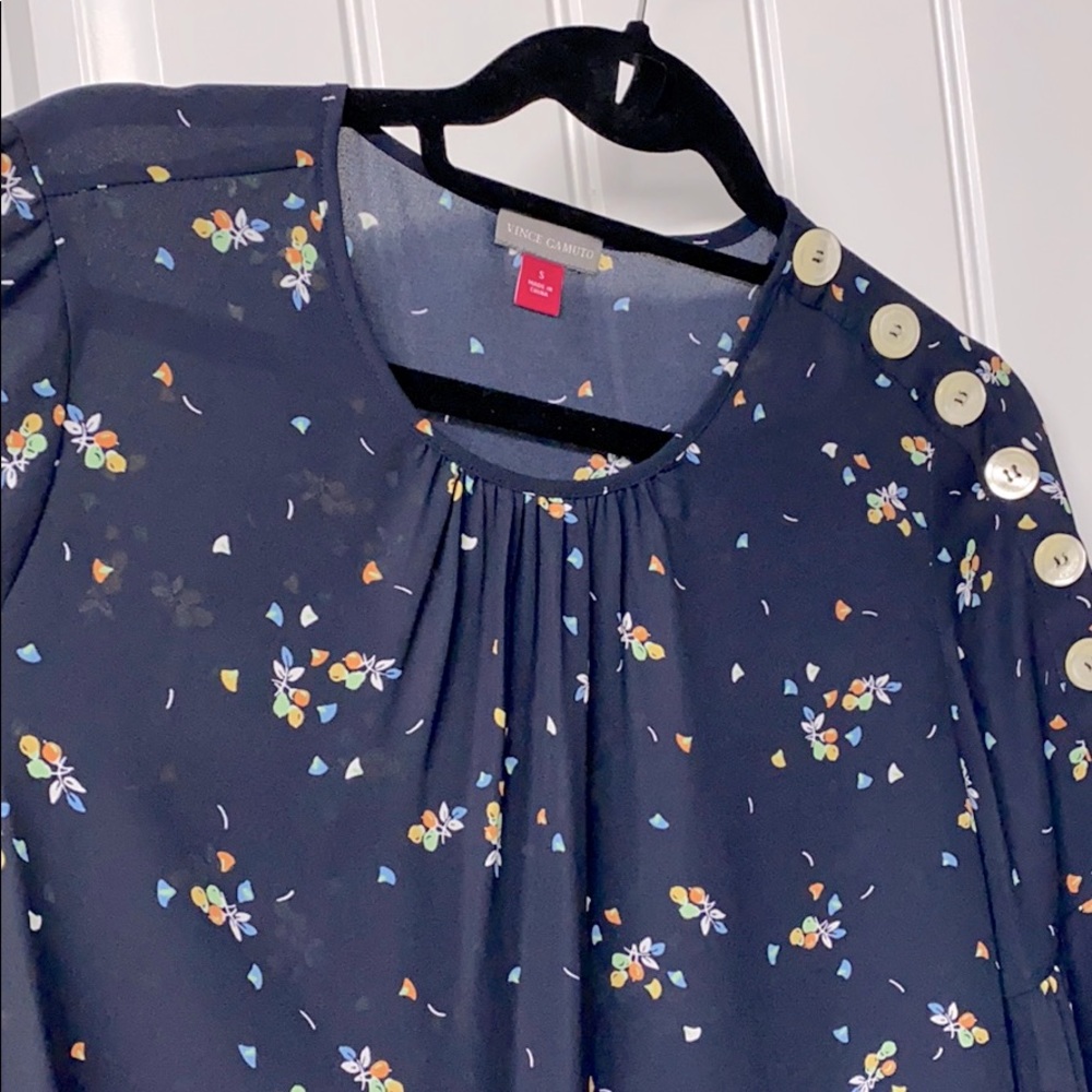 Blue Floral Vince Camuto Blouse